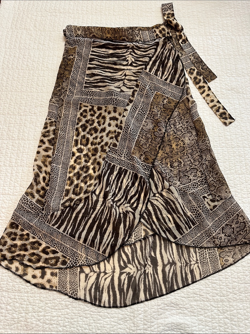 Vintage Wrap Skirt lulla by Bindya small medium Y2K Animal Print Leopard Zebra